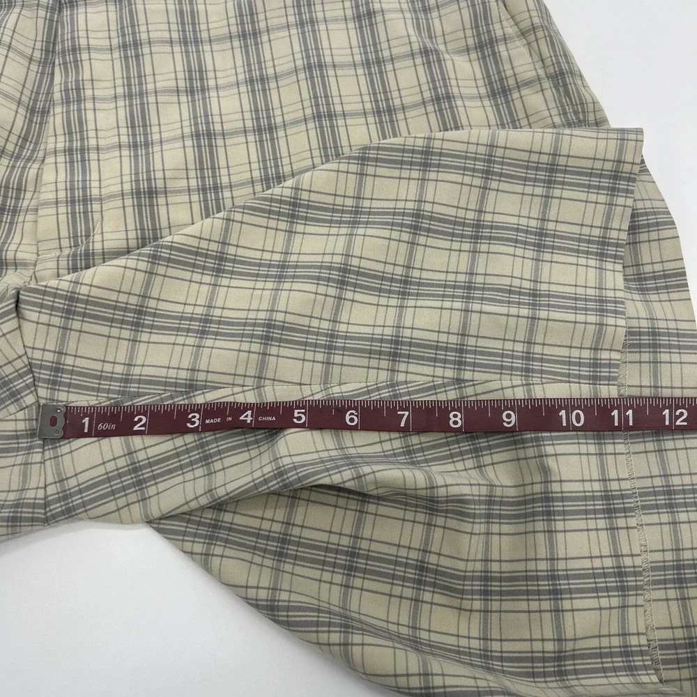 Nike Tiger‎ Woods Collection Shorts 40 Beige Plaid Flat Front Golf